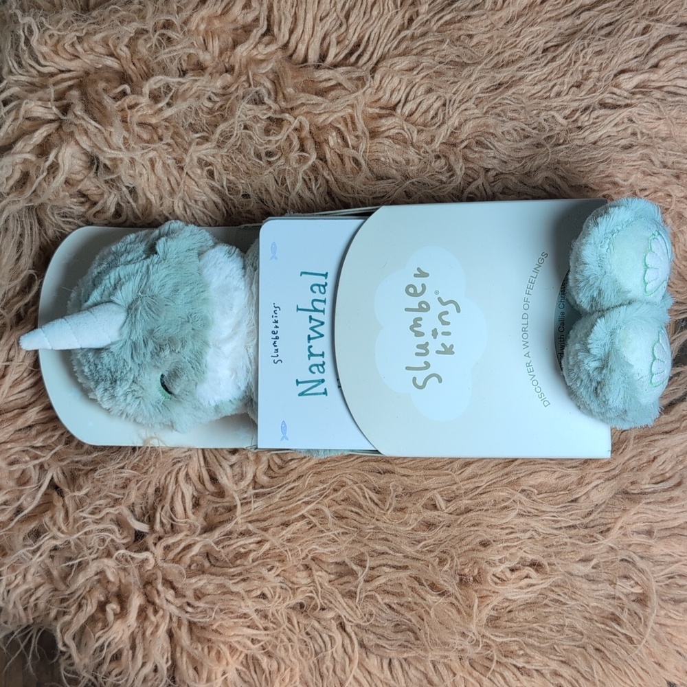 Slumberkins Narwhal Kin Plush Toy and Book Affirmation card New Sold Out Confide